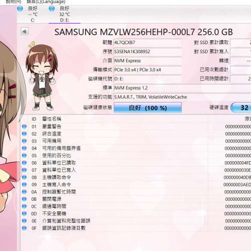 Samsung 三星 PM961 M.2 PCIe SSD 256GB (MZVLW256HEHP)