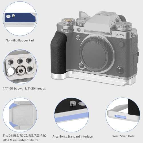 HAOGE MHG-XT5S Hand Grip Bracket Holder For Fujifilm X-T5 (快拆手柄)