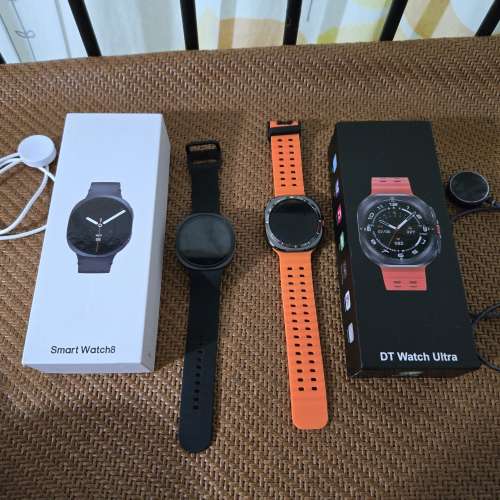 DT Watch Ultra 智能手錶連充電線 + smart watch 8智能藍牙手錶兩隻