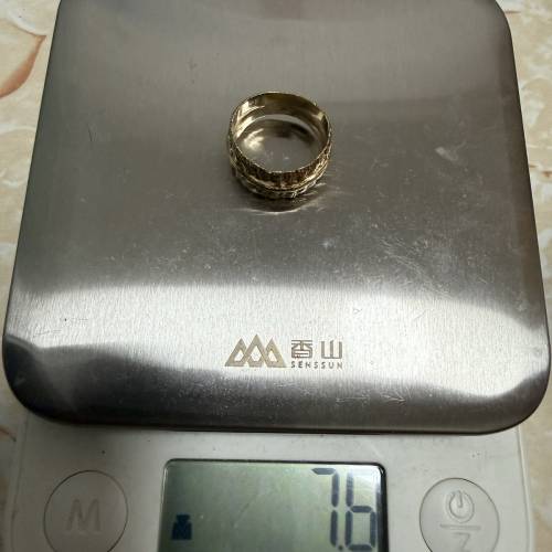 【正18K金】日系職人金工 復古立體羽毛寬版戒指 (重7.6g / K18刻印) 質感絕佳 約15...