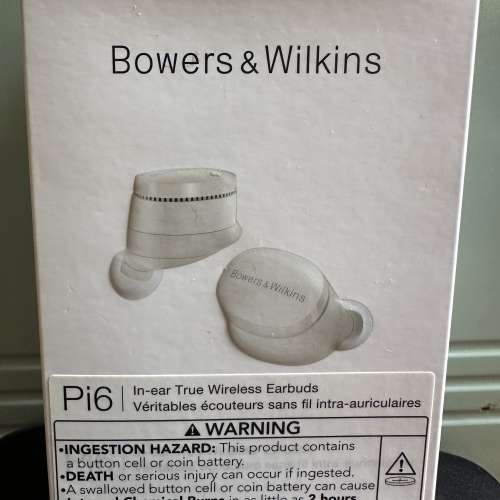 B&W Pi6 true wireless earbuds 無線藍芽耳機灰白色 全新 水貨