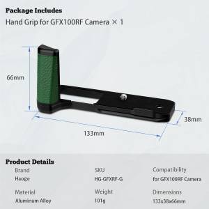 HAOGE HG-GFXRF-G Hand Grip Bracket Holder For Fujifilm GFX100RF (綠色快拆手柄)