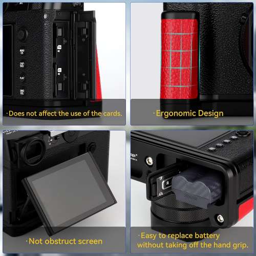 HAOGE HG-GFXRF-R Hand Grip Bracket Holder For Fujifilm GFX100RF (紅色快拆手柄)