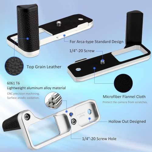 HAOGE HG-GFXRF-S-B Hand Grip Bracket Holder For Fujifilm GFX100RF (快拆手柄)