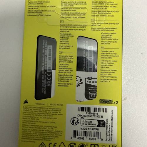海盜船ddr5 6200 16gb x2有盒