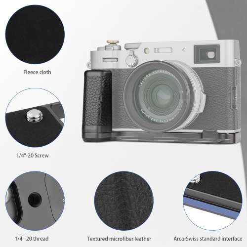 HAOGE HG-XVIB Hand Grip Bracket Holder For Fujifilm X100VI Camera (黑色快拆手柄)