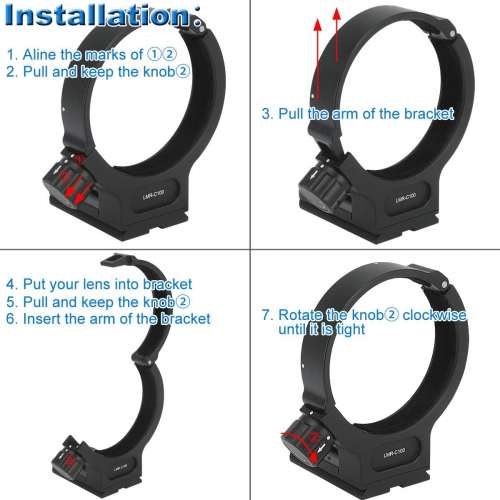 Haoge LMR-C100 Lens Collar  Tripod Mount Ring D For Canon EF 100mm f/2.8L Macro