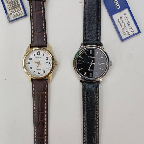 ( 已售清 ) 罕有全新Vintage Seiko Mid-Size Quartz Watch w/ Leather Strap ( Eac...