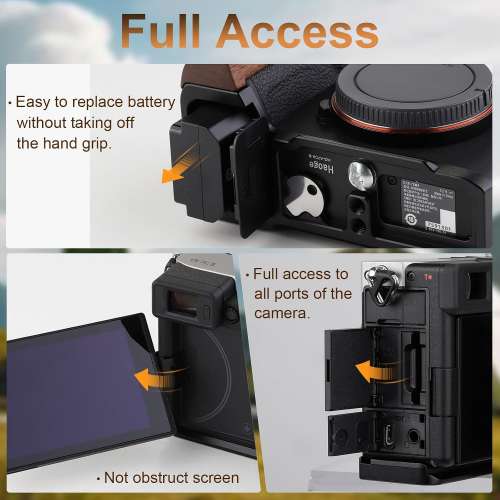 HAOGE HG-A7CII-B Wooden Side Handle For Sony a7cii A7CR Camera (快拆手柄)