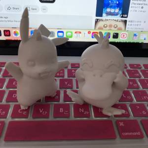 ★香港3D 打印模型 比卡超、儍鴨各1個全新☆未上色