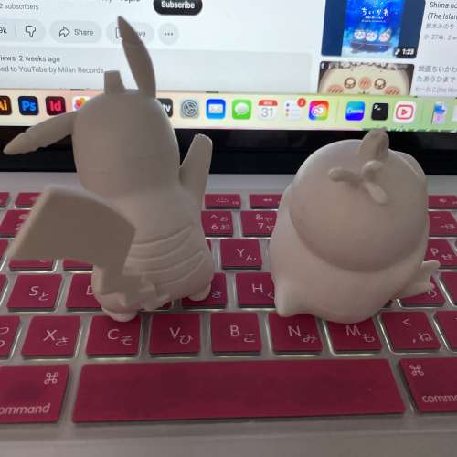 ★香港3D 打印模型 比卡超、儍鴨各1個全新☆未上色
