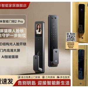 專業電子門鎖安裝師傅📌小米智能門鎖2Pro密碼鎖家用門鎖智能鎖防盜門指紋鎖電子鎖帶...