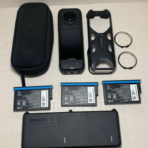 [觀塘實體店] 二手 Insta360 X5 (共3電+原廠充電器+控溫握套) 行貨保養到27年7月 *...