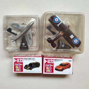 Tomy 跑車 + 飛機模型(共4部)