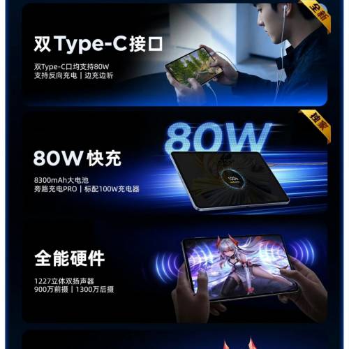 【國恆商城】redmagic 紅魔遊戲平板 5 Pro 水冷散熱 9.06吋 OLED 185Hz超高刷 全新...
