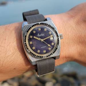 七十年代古董瑞士制全白動機械潛水錶vintage skin diver