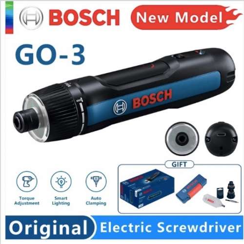 Bosch GO 3 + 25pcs common bits SET ,Torque Adjustment (7+1) , w/3 LED ring