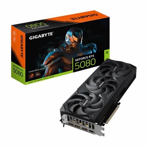 GIGABYTE 技嘉 GeForce RTX 5080 WINDFORCE 3 OC 16GB GDDR7 顯示卡三風扇超頻版 (...